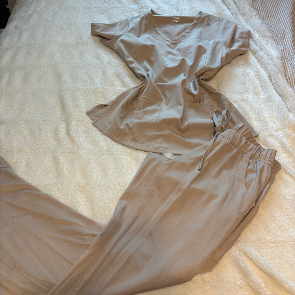 Stylish Tan Scrub Set